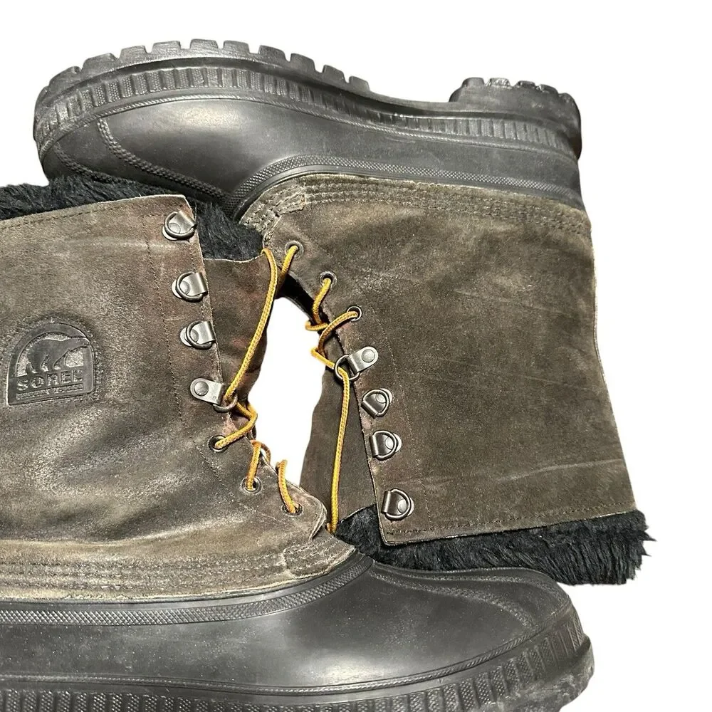 Sorel Kaufman Mens 10 Winter Pac Boots Brown Insulated Vintage USA GUC